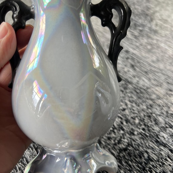 Pair of purple‎ and black luster vases made in Slovakia - Picture 5 of 8